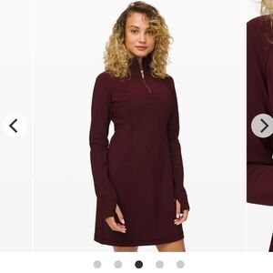 LULULEMON Define Dress (2019 edition), size XS, Garnet/gold zipper, EUC